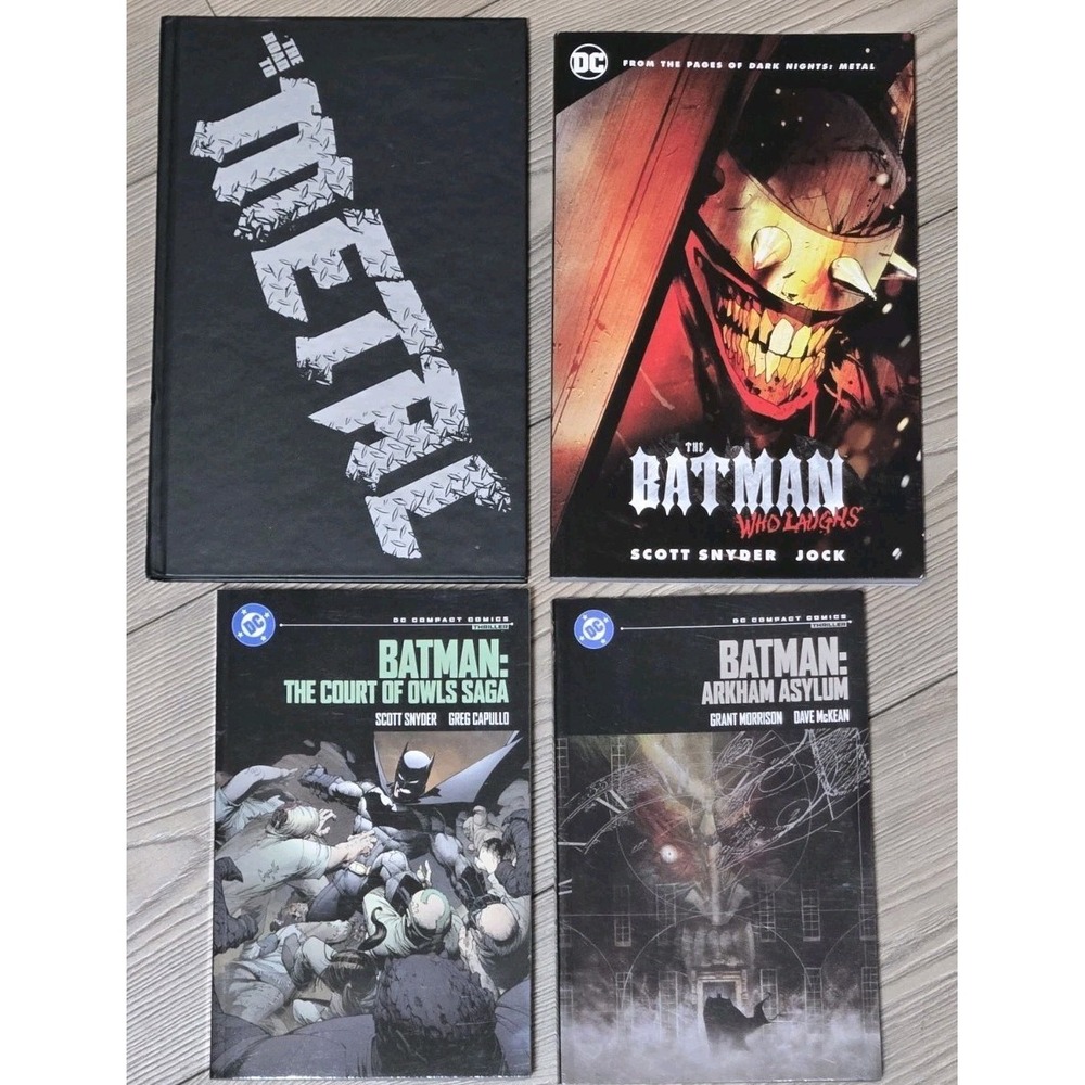 Batman‎ Lot Of 4 Graphic Novels TPB Metal Who Laughs Arkham Asylum DC Comic Book